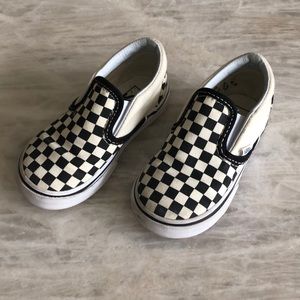 Vans classic checkerboard toddler slip ons